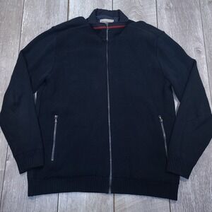 Holebrook Sweden Full Zip Sweater Mens XXL Navy Blue Windproof Cotton Cardigan